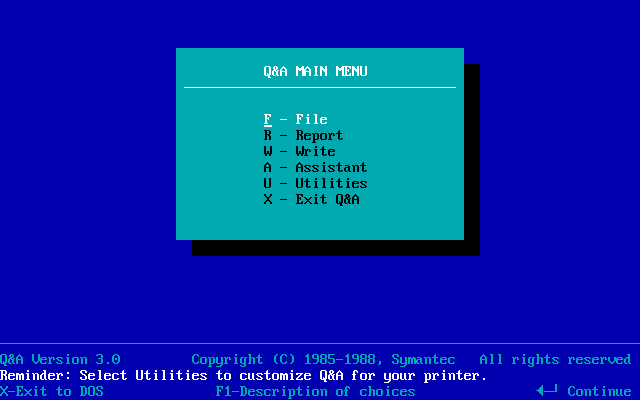 Q and A - Menu